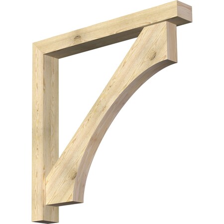 Ekena Millwork Westlake Block Rough Sawn Bracket w/ Offset Brace, Douglas Fir, 6"W x 48"D x 48"H BKT0604X48X48WTL05RDF
